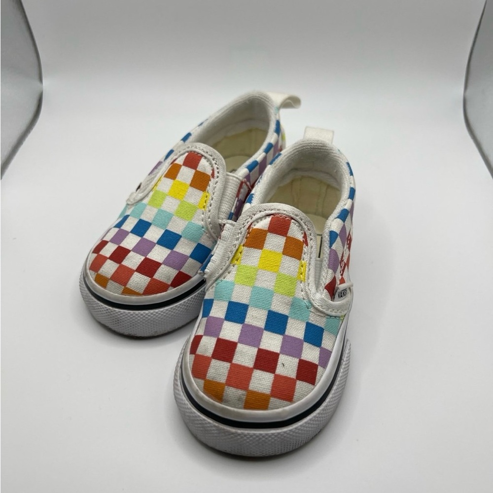 Colorful Checkered Kids Slip-On Shoes